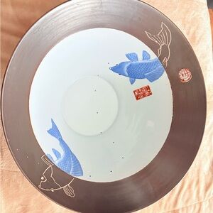 Fabienne Jouvin (Paris) Large Koi Fish Bowl 15 Inch Diameter 7.5 Inch Height